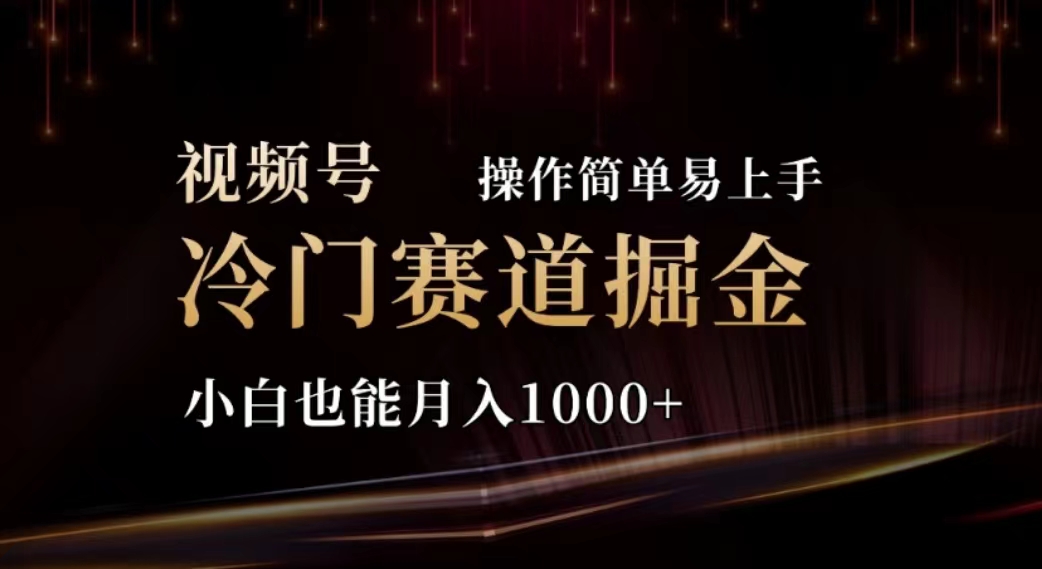 2024视频号冷门赛道掘金，操作简单轻松上手，小白也能月入1000+ - 猎人社区-猎人社区