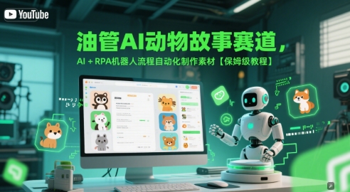 油管AI动物故事赛道，AI+RPA机器人流程自动化制作素材【保姆级教程】 - 猎人社区-猎人社区