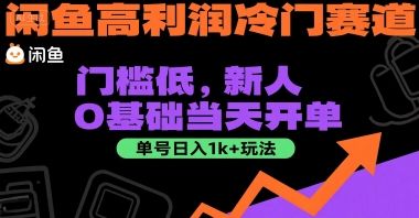 闲鱼高利润冷门赛道：门槛低，新人0基础当天开单，单号日入1k+玩法【揭秘】 - 猎人社区-猎人社区