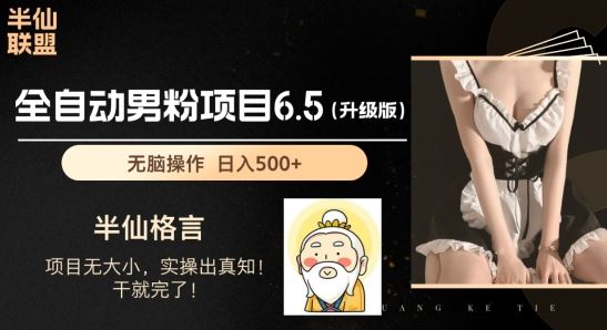 男粉项目6.5升级版，全自动男粉项目，日收入1K+【揭秘】-猎人社区