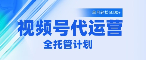 视频号代运营2.0，全程托管招募，单月轻松变现5k【揭秘】 - 猎人社区-猎人社区