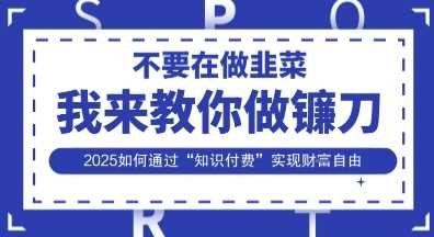 韭菜生涯终结者，我来教你做镰刀，2025如何通过“知识付费”实现财F自由【揭秘】 - 猎人社区-猎人社区
