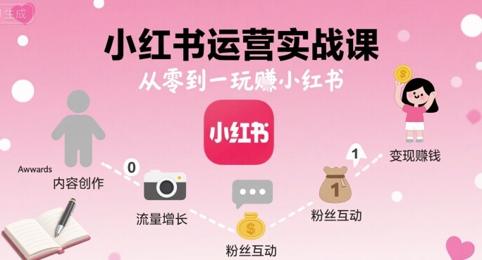 小红书运营实战课，从零到一玩賺小红书 - 猎人社区-猎人社区