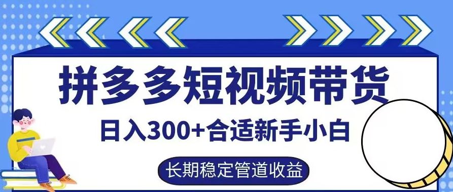 拼多多短视频带货日入300+有长期稳定被动收益，合适新手小白【揭秘】 - 猎人社区-猎人社区