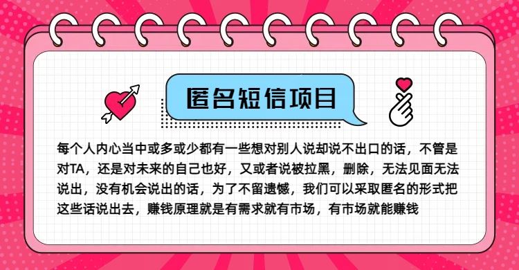 冷门小众赚钱项目，匿名短信，玩转信息差，月入五位数【揭秘】-猎人社区