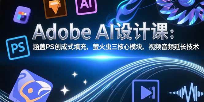 Adobe AI设计课：涵盖PS创成式填充，萤火虫三核心模块，视频音频延长技术 - 猎人社区-猎人社区