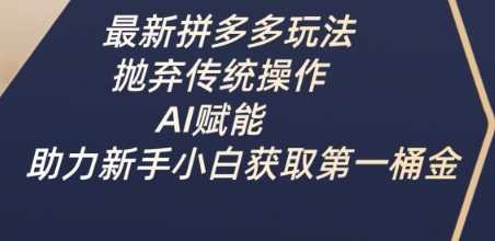 最新拼多多玩法，抛弃传统操作，AI赋能，助力新手小白获取第一桶金 - 猎人社区-猎人社区