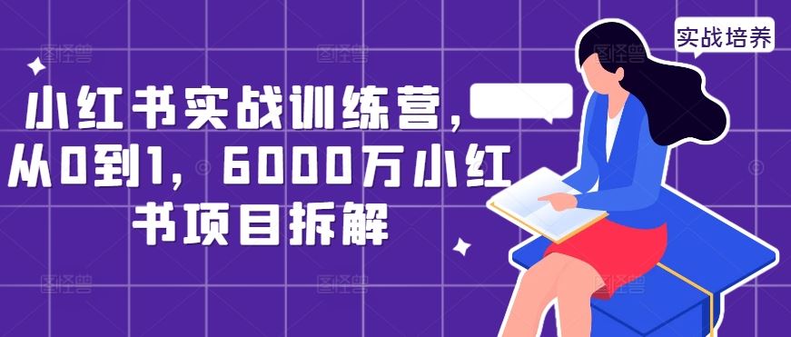 小红书实战训练营，从0到1，6000万小红书项目拆解 - 猎人社区-猎人社区