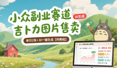 小众副业赛道 吉卜力图片售卖 单日2张+ AI一键生成【附教程】-猎人社区