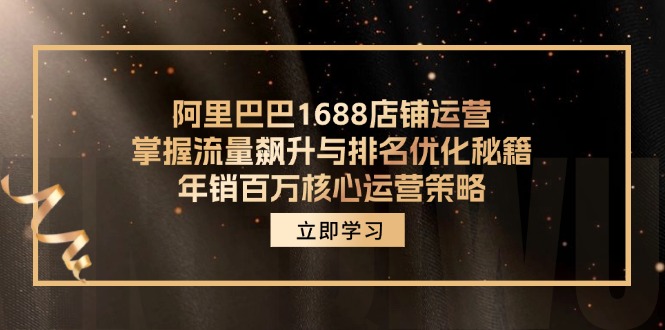 阿里巴巴1688店铺运营，掌握流量飙升与排名优化秘籍 年销百万核心运营策略 - 猎人社区-猎人社区