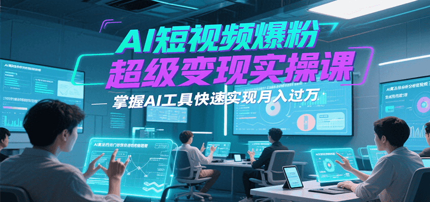 AI短视频爆粉超级变现实操课，掌握AI工具快速实现月入过万 - 猎人社区-猎人社区