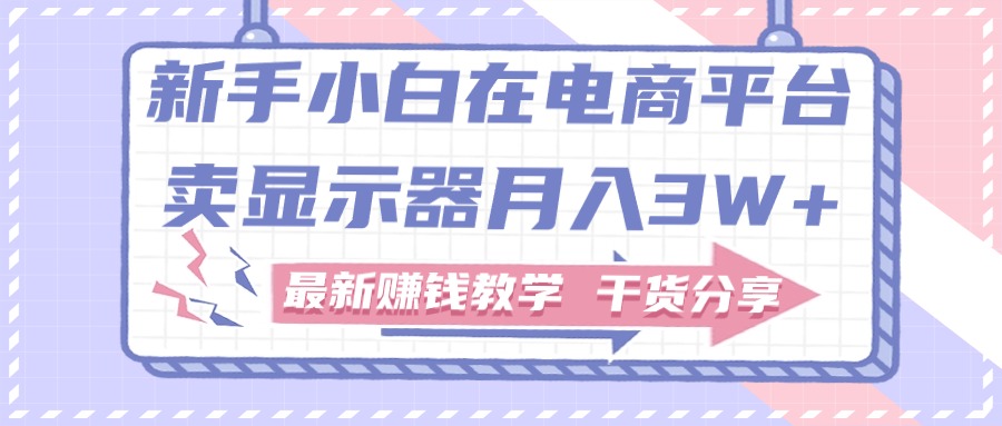 新手小白如何做到在电商平台卖显示器月入3W+，最新赚钱教学干货分享 - 猎人社区-猎人社区