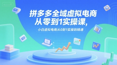 拼多多全域虚拟电商从零到1实操课，小白虚拟电商从0到1实操到精通 - 猎人社区-猎人社区
