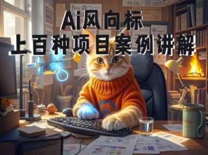 Ai风向标-附100种项目案例玩法-0基础小白到大神ai视频商业应用教学 - 猎人社区-猎人社区