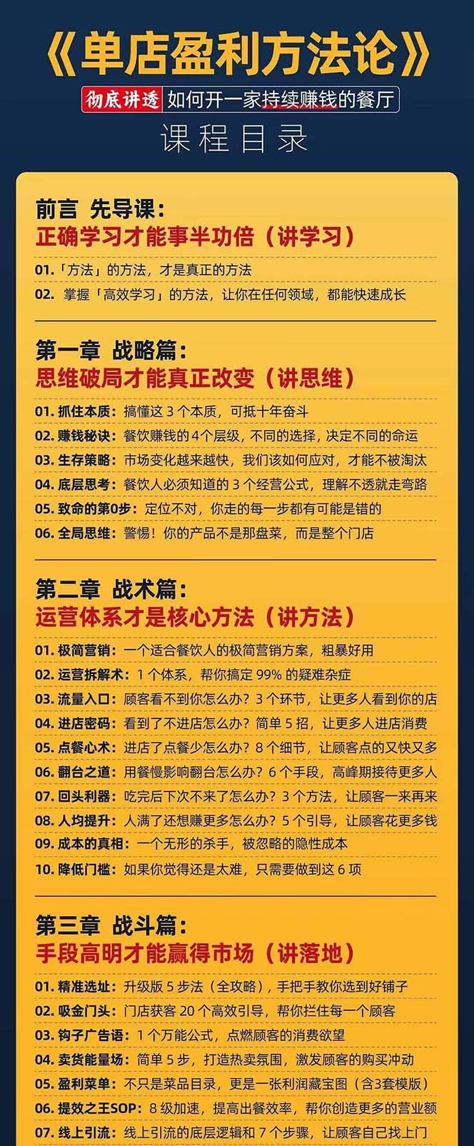 餐饮店盈利实操方法：教你怎样开一家持续能赚钱的餐厅（25节） - 猎人社区-猎人社区
