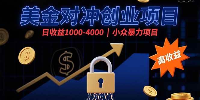 美金对冲创业项目，日收益1000-4000，小众暴力项目 - 猎人社区-猎人社区