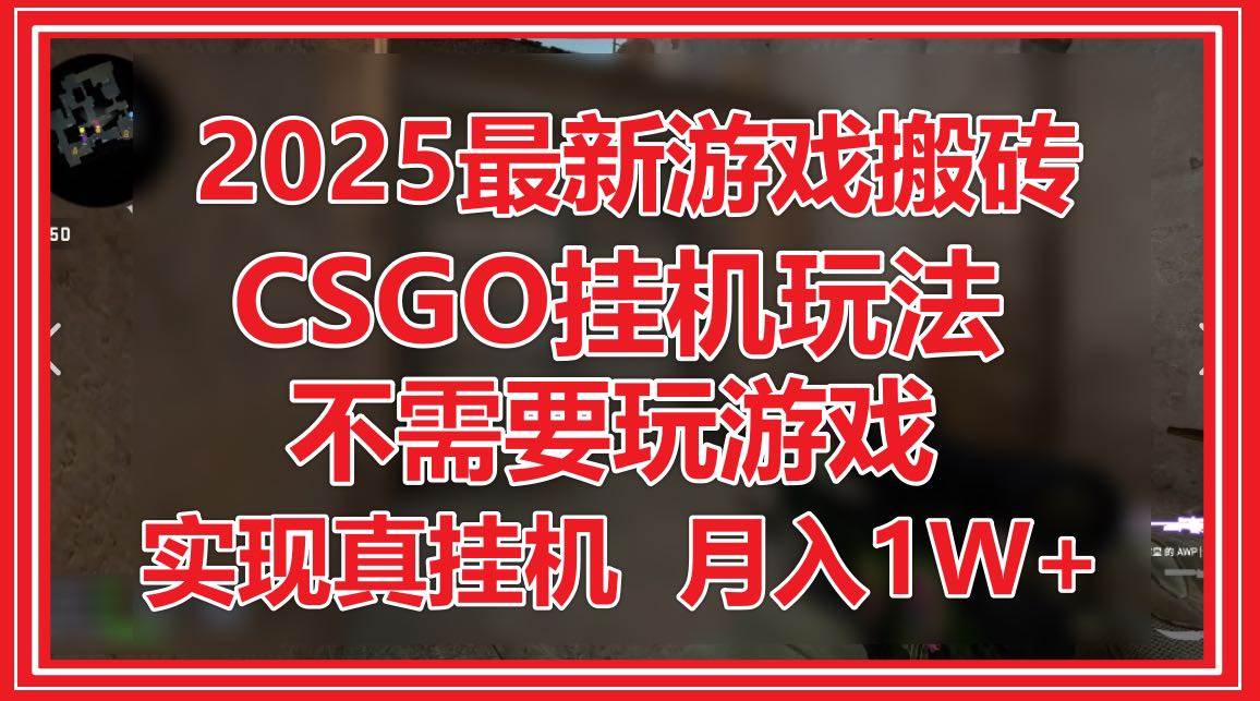 2025最新游戏搬砖，CSGO挂机，不需要玩游戏，实现真挂机，月入1W+ - 猎人社区-猎人社区