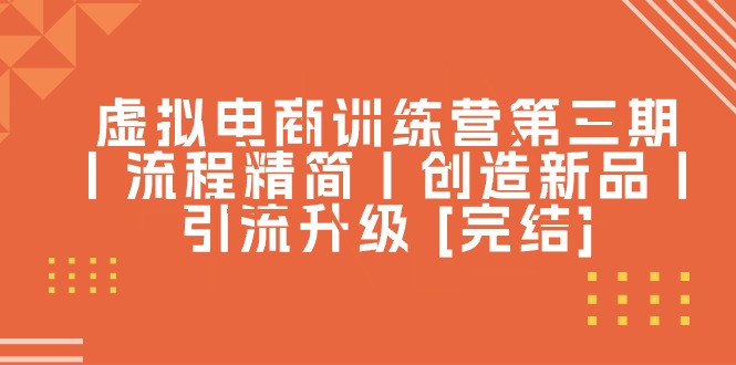 虚拟电商训练营第三期丨流程精简丨创造新品丨引流升级 [完结] - 猎人社区-猎人社区