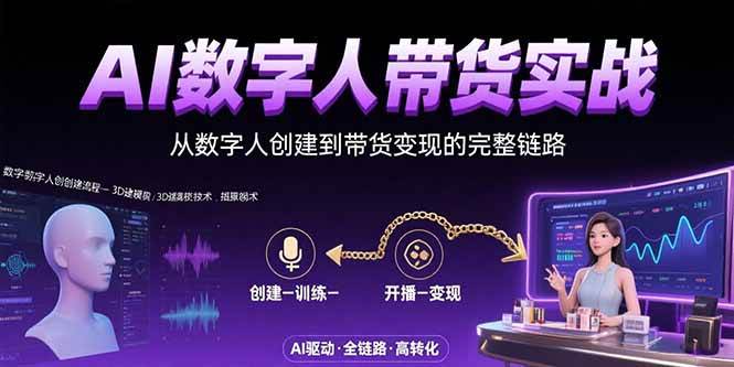 AI数字人+带货实战：从数字人创建到带货变现的完整链路 - 猎人社区-猎人社区
