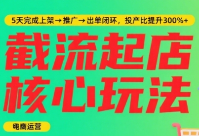 淘宝截流快速起店玩法，掌握暴力快速起店的流程，5天完成上架-推广-出单闭环 - 猎人社区-猎人社区