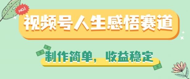 视频号人生感悟赛道，制作简单，收益稳定【揭秘】 - 猎人社区-猎人社区