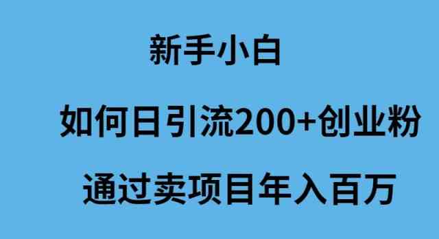 新手小白如何日引流200+创业粉通过卖项目年入百万 - 猎人社区-猎人社区
