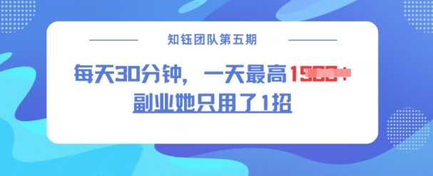 副业她只用了1招，每天30分钟，无脑二创，一天最高1.5k-猎人社区