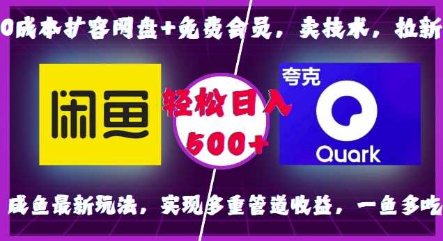 0成本扩容网盘+免费会员，卖技术，拉新，咸鱼最新玩法，实现多重管道收益，一鱼多吃，轻松日入500+ - 猎人社区-猎人社区