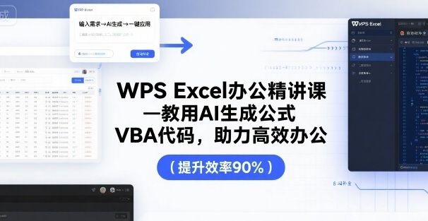 WPS Excel办公精讲课，教用 AI 生成公式，VBA 代码，助力高效办公 - 猎人社区-猎人社区