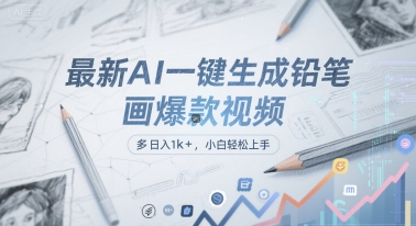 最新AI一键生成铅笔画爆款视频，多平台分发，日 入1k+，小白轻松上手【揭秘】-猎人社区