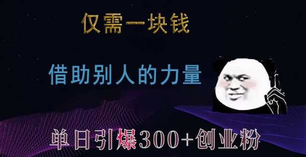 仅需一块钱，借助别人的力量，单日引爆300+创业粉、兼职粉【揭秘】 - 猎人社区-猎人社区