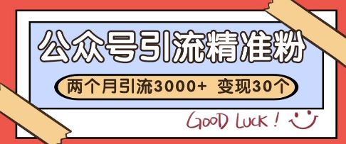 公众号精准粉引流玩法，2个月3000+精准粉，变现30个W【揭秘】 - 猎人社区-猎人社区