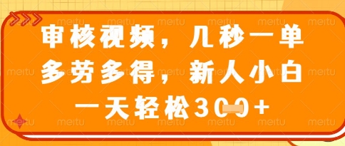 视频审核员，几秒一单，不限时间，不限地点，多做多得，新人小白一天轻松几张+【揭秘】 - 猎人社区-猎人社区