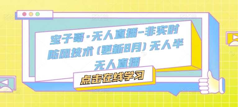 宝子哥·无人直播-非实时防风技术(更新11月)无人半无人直播 - 猎人社区-猎人社区