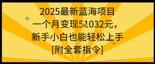 2025最新蓝海项目一个月变现1w+新手小白也能轻松上手【附全套指令】-猎人社区