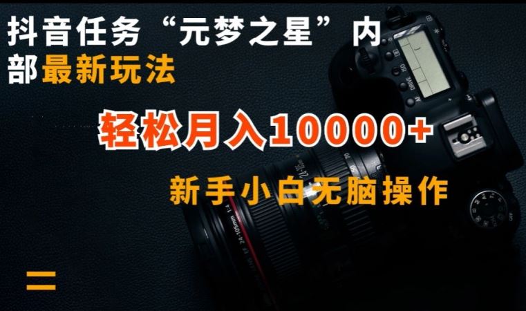 抖音任务“元梦之星”内部最新玩法，新手小白无脑操作，轻松月入10000+【揭秘】-猎人社区
