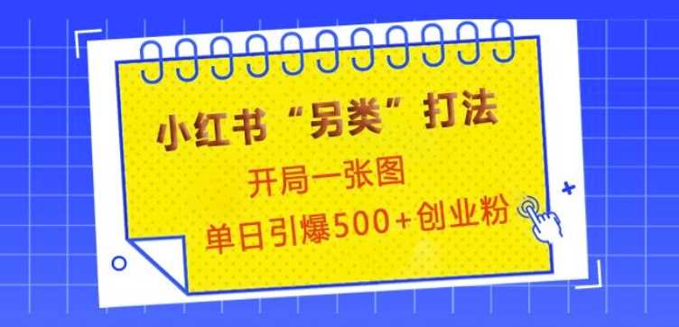 小红书“另类”打法，开局一张图，单日引爆500+精准创业粉【揭秘】 - 猎人社区-猎人社区