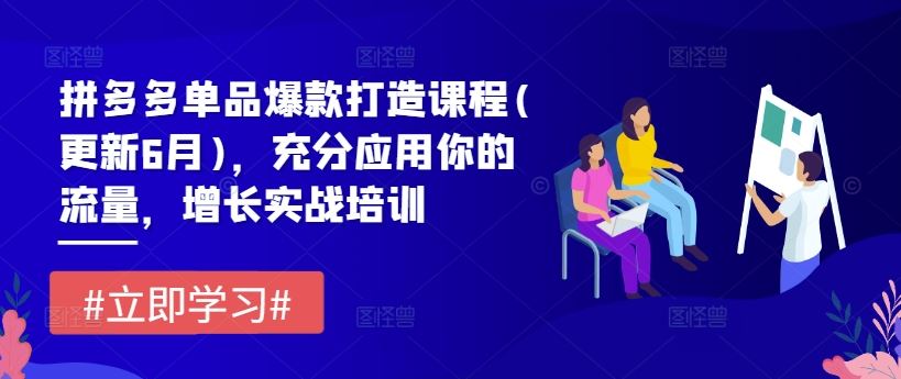 拼多多单品爆款打造课程(更新6月)，充分应用你的流量，增长实战培训 - 猎人社区-猎人社区