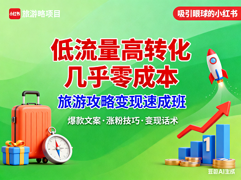 小红书旅游攻略项目，高转化变现玩法，低流量高转化几乎零成本.png