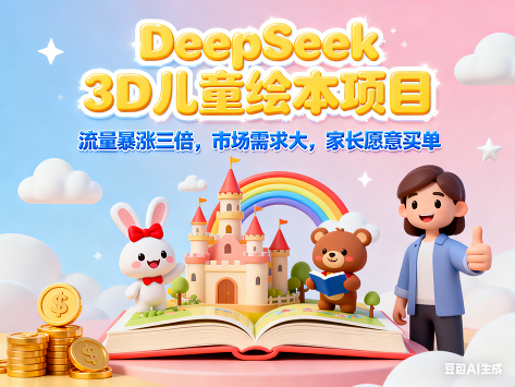 DeepSeek制作3D儿童绘本项目，流量暴涨三倍，市场需求大家长愿意买单.png
