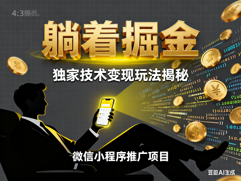 微信小程序推广项目，独家技术变现多张，躺着掘金的玩法【揭秘】.png