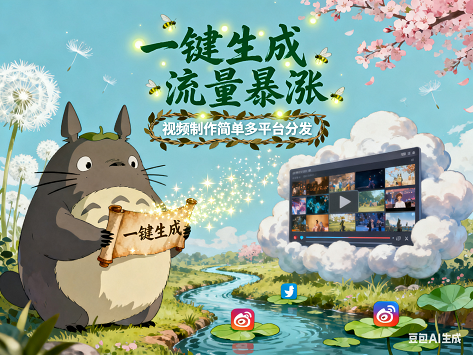 宫崎骏风格动画制作项目,一键生成流量暴涨,视频制作简单多平台分发