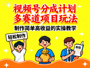 视频号分成计划多赛道项目玩法，制作简单高收益的实操教学