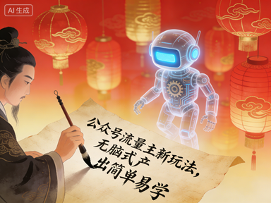 AI民间故事项目,公众号流量主新玩法,无脑式产出简单易学