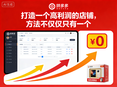 拼多多零成本起店，打造一个高利润的店铺，方法不仅仅只有一个