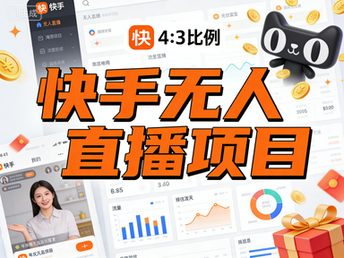 快手无人直播项目,年底电商流量大爆发,泼天的富贵一定要接住