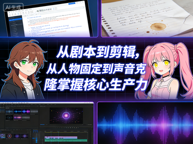 AI漫剧技术教程,从剧本到剪辑,从人物固定到声音克隆掌握核心生产力
