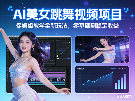 (16148期)AI美女跳舞视频项目,保姆级教学全新玩法,零基础到稳定收益