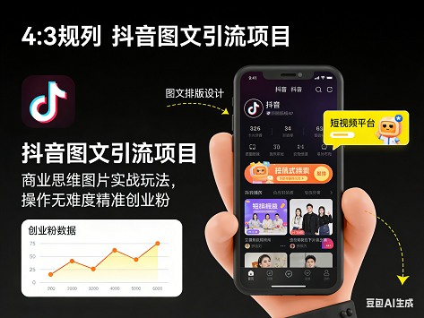 抖音图文引流项目,商业思维图片实战玩法,操作无难度精准创业粉