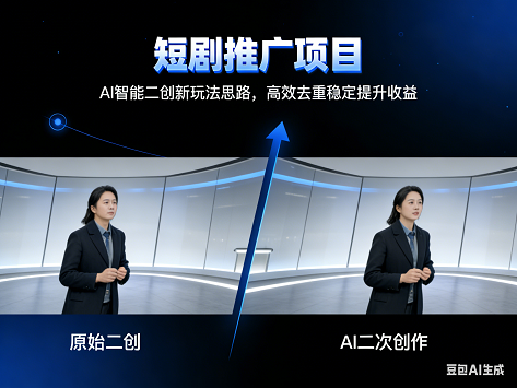 短剧推广项目,AI智能二创新玩法思路,高效去重稳定提升收益